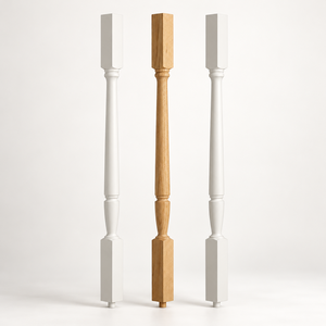 Balaustres y pasamanos modernos de madera de álamo |   Piezas de Escalera de Madera con Acabado Personalizado para Apartamento - Product Image 3
