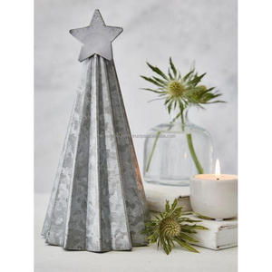 Árbol de Navidad rústico objeto estrella en la parte superior acento decorativo Venta caliente granja Showpiece modelo galvanizado Pino árbol escultura - Product Image 3