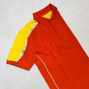 Polo de Trabajo Personalizado de Alta Calidad para Hombre, con Logotipo Personalizado, Diseño de Bloques de Color Rojo y Amarillo, con Cinta Reflectante, Uniforme de Trabajo - Product Image 3