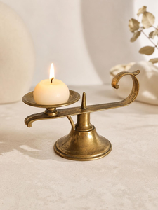 Vintage <b>Brass</b> Chamberstick Candle Holder German Mid Century Candlestick <b>Antique</b> <b>Brass</b> Taper Candle Stand Handheld Candle Holder - Product Image 1