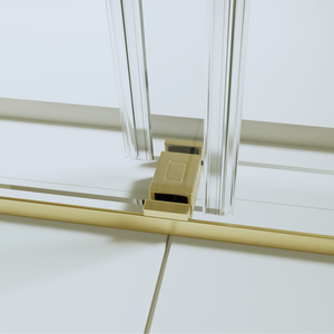 Frameless 68-72 pollici X 76 pollici doppia porta scorrevole doccia Soft-Close caratteristica 3/8 pollici di spessore SGCC temperato spazzolato oro - Product Image 6