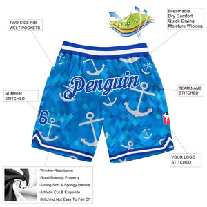 Shorts de basketball en mesh imprimés par sublimation pour hommes, séchage rapide, polyester, shorts de sport, vêtements d'équipe personnalisés, fabrication en gros OEM - Product Image 2