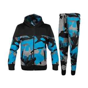 Conjunto Deportivo con Capucha para Hombre, Sudadera con Cierre Completo y Pantalones Deportivos con Estampado de Camuflaje, Ropa Deportiva Informal de Poliéster para Otoño - Product Image 5