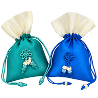 Mini sac cosmétique coréen traditionnel brodé Bokjumeoni, 3 pièces, 0,02 kg, polyester léger, réutilisable, portable, pour bijoux, cadeau