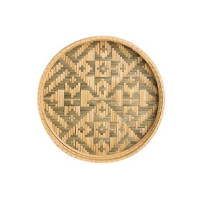 Bandeja artística de bambú con forma de riñón, bandeja decorativa tejida a mano para servir comida, bandeja organizadora decorativa para mesa de café y decoración del hogar - Product Image 3