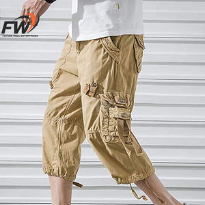 Shorts cargo décontractés pour hommes, 100 % coton, taille mi-haute, personnalisables en gros, design respirant de haute qualité - Product Image 5