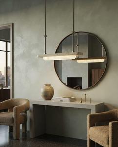 Modern Minimalist Concrete Linear Chandelier Luxury Pendant Light <b>Kitchen</b> Island Lighting Contemporary Dining Room Wall - Product Image 1