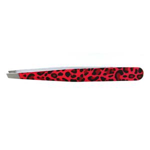 Pinzas para Pestañas Morje Quirúrgicas de Alta Calidad, de Acero Inoxidable con Estampado de Leopardo Rojo, Punta Suave de Precisión, Dentadas - Product Image 4