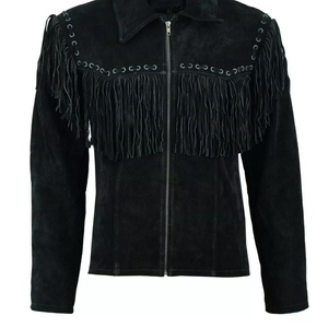 Chaqueta de Cuero de Oveja con Flecos para Mujer, Personalizada con Logotipo en Relieve, Transpirable, Impermeable, de Primera Calidad - Product Image 6