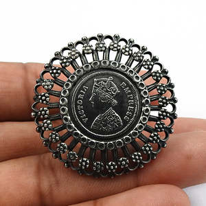 Victoria Empress <b>Silver</b> Coin Handmade Bohemian <b>Ring</b> Made From 925 Solid Sterling <b>Silver</b> Artisan Jewelry With <b>Adjustable</b> Design - Product Image 3