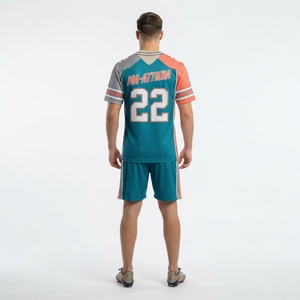 Maillot de football personnalisé pour homme, vert sarcelle et orange, tenue d'équipe, chemise de sport, uniforme athlétique, numéro personnalisé sublimé - Product Image 4