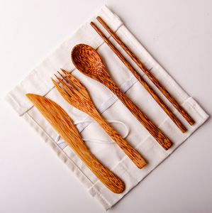 Cucharas de madera de coco natural reutilizables, cuchara de coco para açaí, postres, ensaladas, juego de utensilios de cocina de madera ecológicos - Product Image 6