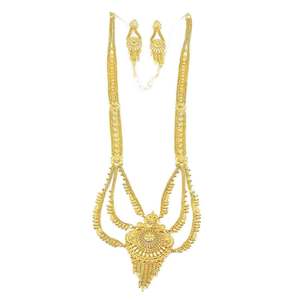 Juego de Collares Rani Haar de Oro Micro de 14K, 18K, 24K al por Mayor, Diseño Floral, Conjunto de Joyería Nupcial para Boda, Conjunto de Joyería de Latón Dorado de Moda - Product Image 2