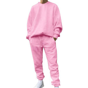 High Quality Custom Made Sweatsuit Two Piece Custom Men Sweatsuit <b>Plain</b> <b>Tracksuit</b> Jogging Suit 100% Cotton - Product Image 1