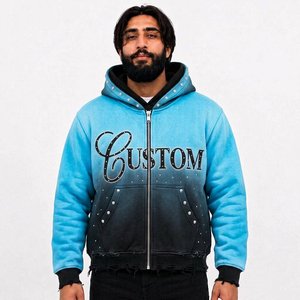 Sweat à capuche personnalisé pour homme, intérieur brossé en polaire, coupe oversize, style streetwear, pour marques de vêtements américaines - Product Image 5