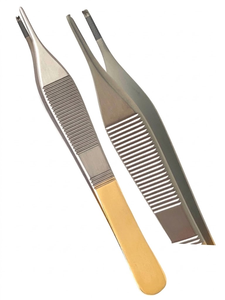 Pinza para tejidos Adson T/C alemana 1x2 con dientes de rata, dientes serrados marrones, instrumento quirúrgico de acero inoxidable - Product Image 3