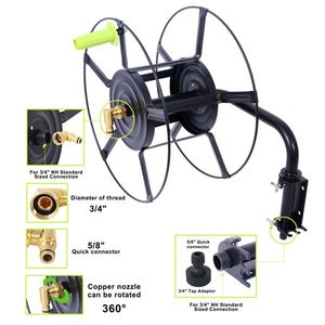 Avvolgitubo da Parete Girevole a 180 Gradi, Supporto per Tubo da Giardino Resistente per Uso Esterno - Product Image 2