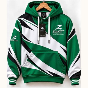 Sweat-shirt à capuche de football personnalisé bleu clair et noir-blanc, cousu sur mesure, vente en gros directe de l'industrie Ziakot - Product Image 6