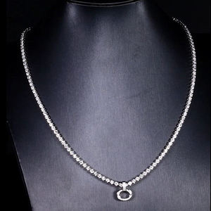 Collar de Diamantes de Platino, Corte Brillante Redondo, Color D Natural, Certificado IGI, Oro Sólido de 14K, Joyería de Boda Vintage Unisex - Product Image 2