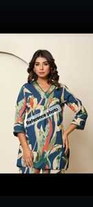 Malasia Nuevo lanzamiento Modesto Rayón Imprimir Ropa islámica Blusa Pantalón Dos piezas Mujeres musulmanas Abaya Conjuntos Venta al por mayor India Precio bajo - Product Image 2