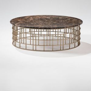 Modern <b>Round</b> Coffee <b>Table</b> With Rattan Top And Metal Frame Storage Living Room Furniture - Product Image 6