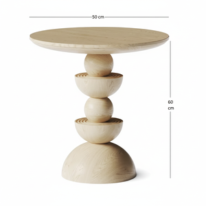 Table d'appoint en bois de manguier blanc design - Product Image 1