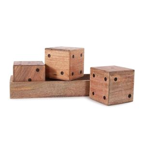 Solid Wooden <b>Dice</b> And Dominoes Family Entertainment Board Game <b>Set</b> For Indoor Recreational Activities - Product Image 5