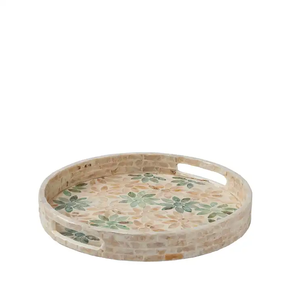 Plateau de service en nacre dorée, incrustation décorative de coquillages, écologique, plateau de table en nacre naturelle, meilleur prix - Product Image 2