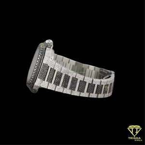 Montre pour homme Hip Hop exclusive, entièrement sertie de diamants Moissanite VVS en argent sterling 925 par Trisha Jewels - Product Image 3