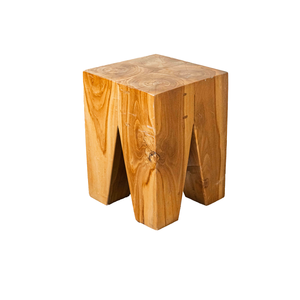 Tabouret trépied en racine de teck moderne artisanal de luxe ARTERRA pour hôtels et appartements - Product Image 1