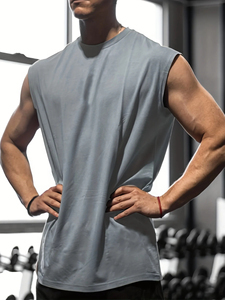 Chaleco deportivo de verano para hombre, camiseta sin mangas transpirable y holgada para entrenamiento, chaleco de secado rápido para hombre, ropa deportiva - Product Image 3