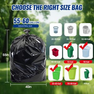 Bolsas de Basura Comerciales TH GB-011 de 55-60 Galones, Negras, para Hoteles de Lujo, Vestíbulos y Oficinas, Bolsas de Residuos Resistentes - Product Image 3