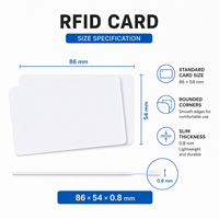 Carte RFID en plastique PVC intelligente, personnalisée, professionnelle, ISO14443A, blanche, 13,56 MHz, puce 213 215 216, contrôle d'accès
