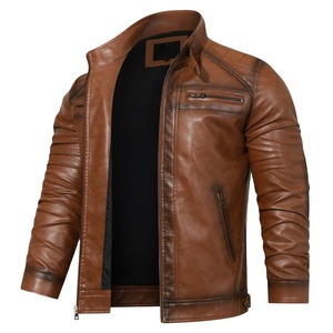 In-Stock Items Factory Direct Sales Spring Autumn Fashion Sports <b>Sheepskin</b> <b>Jacket</b> Unisex Genuine Leather Plain Dyed Waterproof - Product Image 3