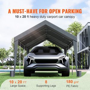 Tenda per Camion 10x20 piedi, Robusta Copertura per Auto/Garage Esterno, 8 Pali Rinforzati, 4 Sacchi Zavorrati, Resistente ai Raggi UV e all'Acqua - Product Image 2