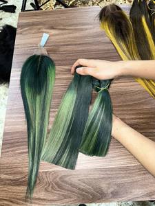 Bundles de cheveux humains vierges alignés bruts tendance 2024 chauds mélange couleur os droit vietnamien Double dessiné pour les têtes d'entraînement - Product Image 5