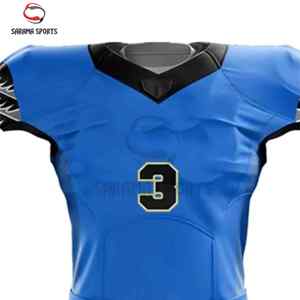 Ventes en gros d'uniformes de football américain personnalisés sublimés de haute qualité, 100% polyester respirant, anti-UV, grande taille, séchage rapide - Product Image 2