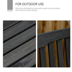 Dondolo da Giardino a 2 Posti con Design ad Asciugatura Rapida e Braccioli Allargati, Sedia a Dondolo in Legno per Giardino e Cortile - Product Image 5