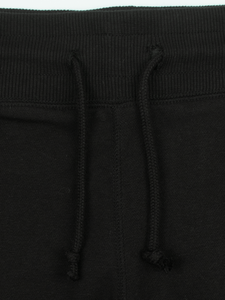 Pantalon de survêtement noir tricoté pour homme, taille élastique avec cordon de serrage, poches latérales, poids moyen, 100 % coton, décontracté, pour l'automne - Product Image 2