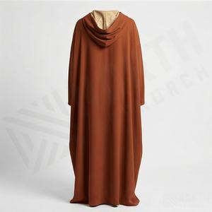 Abaya Musulmana Modesta Personalizada para Mujer, Algodón, Poliéster, Chifón, Diseño Simple en Línea A, Vestido Formal de Noche, Talla Grande - Product Image 2