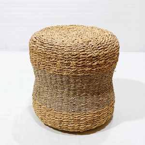New Design Water Hyacinth <b>Ottoman</b> <b>Stool</b> Handwoven Seating For Living Room Decor - Product Image 1