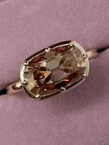 แหวนมอสซาไนต์ทรงเอ็ดเวิร์ด รูปไข่ยาว ประดับด้วยทองคำ 14K บนตัวเรือนเงินแท้ 925 - Product Image 5