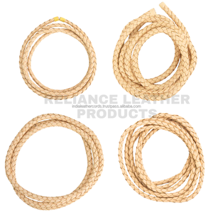 Hot Selling 5mm Natural Round <b>Braided</b> Leather <b>Cord</b> for Bracelets Necklaces Pendants Jewelry Making Wholesale Supplier Source - Product Image 5