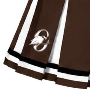 Jupe plissée marron pour femmes, uniforme de danse, tenue d'équipe sportive avec détail rayé blanc - Product Image 6