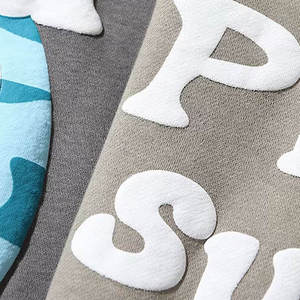 Sweat-shirts à capuche tendance en coton 100% écologique et respirant avec impression en relief pour hommes et femmes, couleur unie contrastée, prix d'usine - Product Image 3