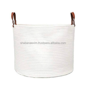 Cesta de almacenamiento para pañales de bebé de algodón 100%, cesta de almacenamiento para guardería, cesta de almacenamiento para organizar todas las cosas para administrar cestas de pared de la India - Product Image 5