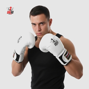 Professional-grade boxing <b>gloves</b> featuring customizable logo options. Constructed with lightweight, breathable PU/<b>PVC</b>/leather - Product Image 1