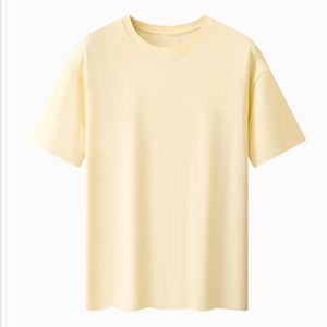 เสื้อยืดคอกลมทรงหลวมโอเวอร์ไซส์ผ้าฝ้าย 100% ระบายอากาศได้ดี สำหรับผู้ชาย สวมใส่สบายในฤดูร้อน ผ้าถักเนื้อนุ่ม ไม่มีลาย - Product Image 5