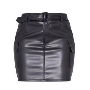 กระโปรงหนังแท้ 100% คุณภาพสูง กระโปรงหนังผู้หญิงแบบมีหัวเข็มขัด สำหรับงานปาร์ตี้ ราคาถูก รับผลิตแบบ OEM - Product Image 1