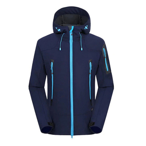 Veste de travail unisexe en softshell enduit, coupe-vent, imperméable, avec broderie de logo personnalisée, vente en gros OEM, directement de l'usine, en vrac - Product Image 3
